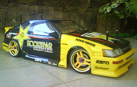 It's Eric O'Sullivan's Rockstar Energy Drink sponsored AE86 in micromachine