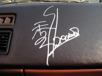 carchs initial d replica Shuichi Shigeno signature on dash